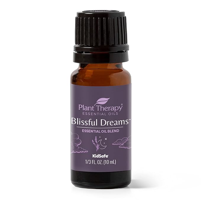 Plant Therapy Blissful Dreams Essential Oil Blend, For Relaxation While Supporting Quality Rest, Grounding and Soothing, Lovely Bedtime Aroma, 10 mL (1/3 oz) 100% Pure, Undiluted, Natural Aromatherapy