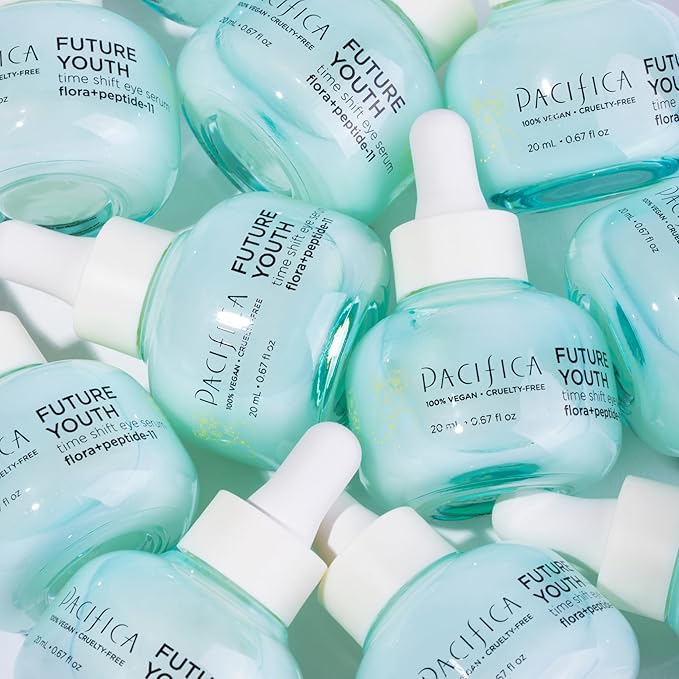 Pacifica Future Youth Time Shift Eye Serum – Peptide Eye Serum for Fine Lines & Dark Circles, Lifting & Firming Under Eye Treatment w/Flora + Peptide-11, Unscented Hydrating Gel for All Skin Types