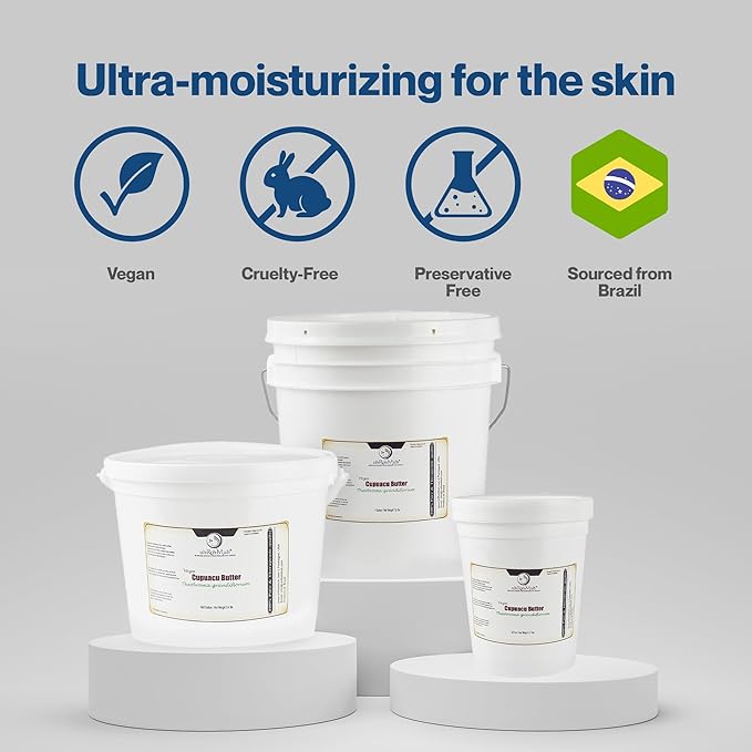uh*Roh*Muh 100% Pure Virgin 1 Gallon Cupuacu Butter from Brazil - Unrefined, Ultra-Moisturizing & Nourishing for Skin and Hair (Net Wt: 3.5 Kgs/ 7.7 lbs)