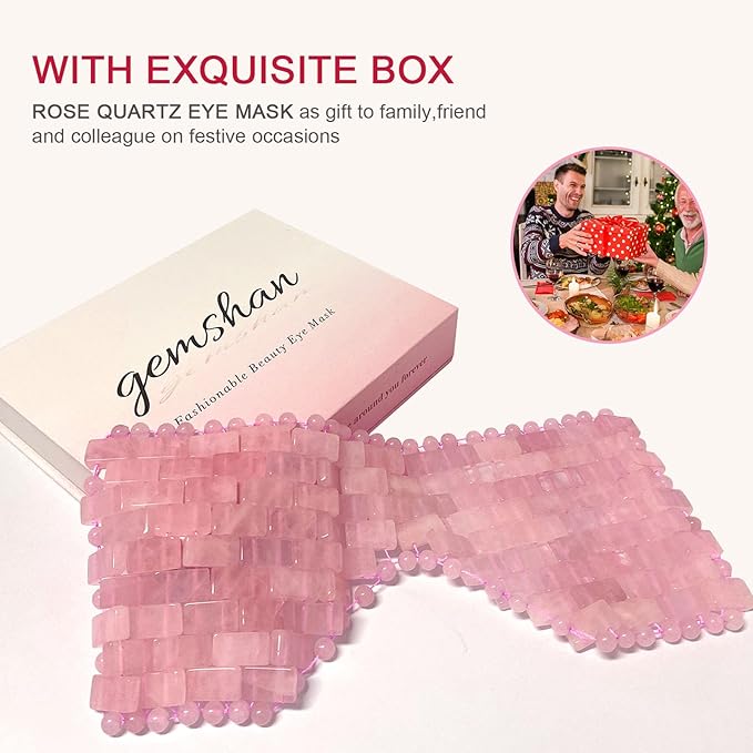 gemshan Rose Quartz Eye Mask & Jade Eye Mask Facial Maks for Relive Eliminate Puffiness Anti Aging Therapy Hot or Cold Using