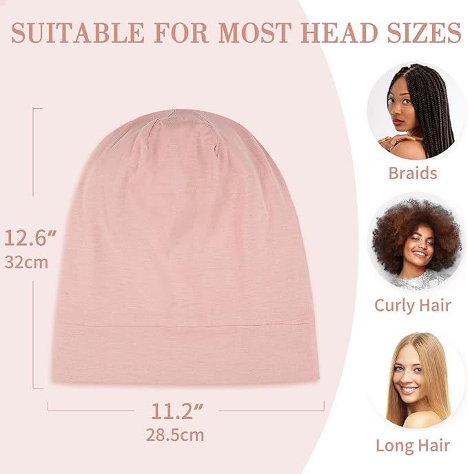 Lulusilk Silk Sleep Mask and Cap Set - Pink Silk Eye Mask and Bonnet Scrunchie Set