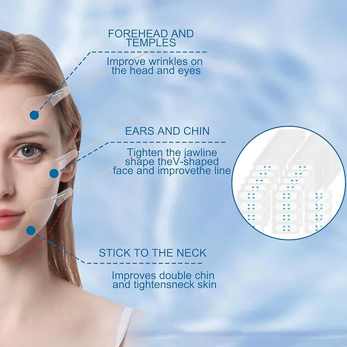 160PCS Invisible Face Lifting Tape ,neck less,eye lift tape,Eye Wrinkles,Neck Tape,Instant Lift, Wrinkle-Free,Creates A vShaped Face，Comfortable and Reusable Anti Aging Solution,Essential for Beauty