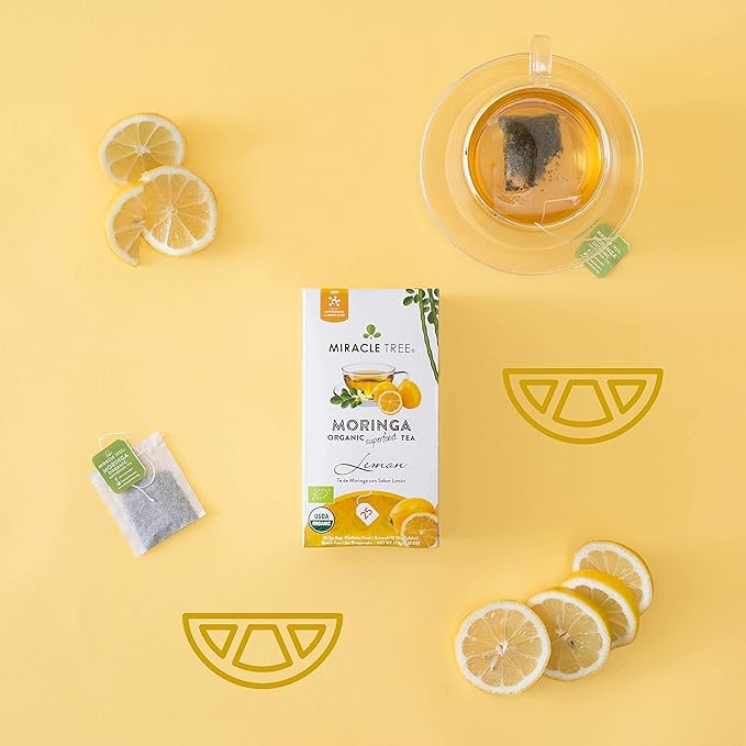 Miracle Tree - 3 Count of Organic Moringa Superfood Tea, 25 Individually Sealed Tea Bags, Lemon (Keto, Detox, Energy/Immunity Booster, Vegan, Gluten-Free, Organic, Non-GMO, Caffeine-Free)