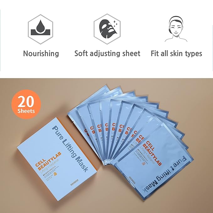 Collagen Face Mask 20 Pack｜Elasticity, Revitalizing, Nourishing and Skin Care Face Sheet Mask for All Skin Types｜With Collagen, Niacinamide, Centella asiatica