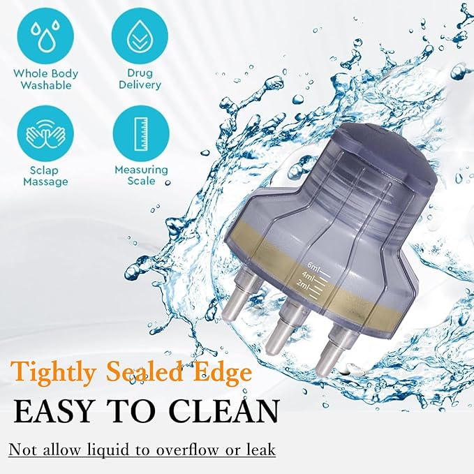 Gray Dual Application Scalp Hair Oil Comb - Hair Care Scalp Scrubber with Massage Balls Scalp Treatment Applicator Bottle for Essential Oil