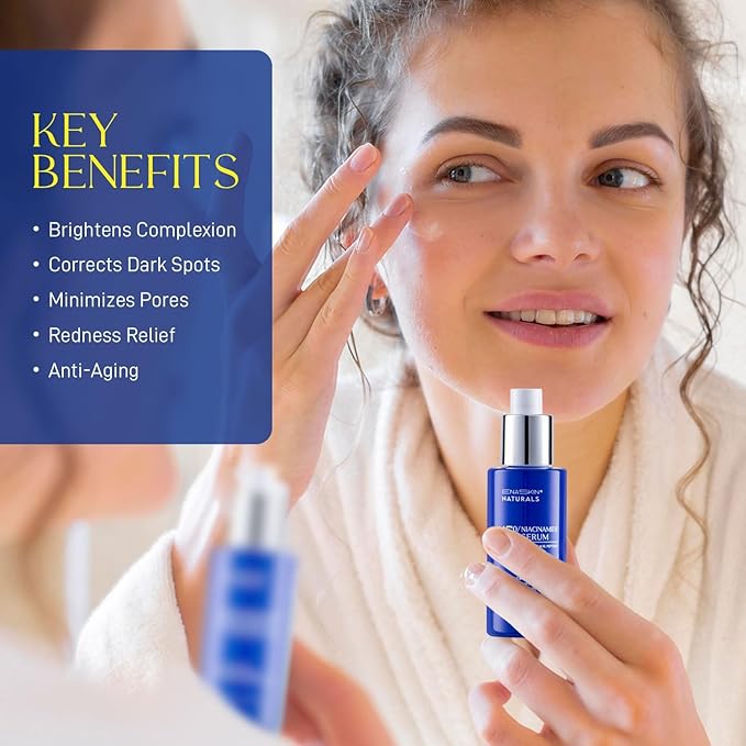 15% Niacinamide Serum With VC, B5, Hyaluronic Acid, Peptide 50ML - Under Eye Patches for Dark Circles, Reduce Wrinkles Puffy & Bags, Anti Aging Moisturizer Cream and Niacinamide Serum 30 Pairs