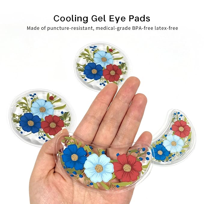 ZNÖCUETÖD Reusable Gel Eye Pads for Puffiness & Dark Circles - Cold/Warm Therapy Compress with Cooling Under Eye Patches, Reduces Wrinkles & Redness, Pain Relief Eye Mask for Relaxation