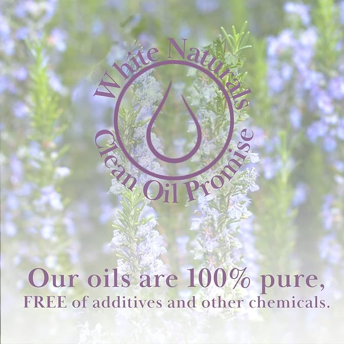 White Naturals Organic Rosemary Essential Oil, 100% Pure & Natural, 1 Fluid Ounce, Aromatherapy, Vegan, Non-GMO, Strengthening, Conditioner, DIY Soap Making