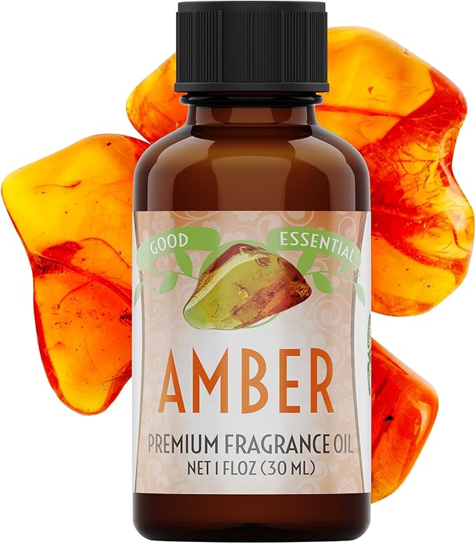 Good Essential Professional Amber Fragrance Oil (1 fl oz, 30ml) - Perfume, Candle & Soap Making, Aromatherapy Diffuser Oil