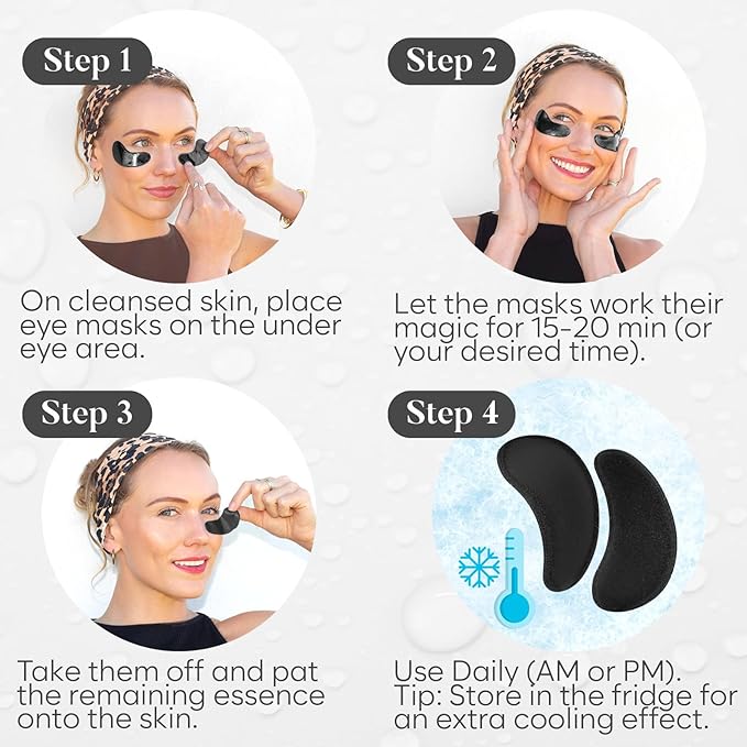 Snail Mucin Under Eye Patches (30 PAIRS), For Puffy Eyes and Dark Circles, Under Eye Mask with Hyaluronic Acid & Hydrolyzed Collagen, Deeply Hydrating Formula, Patch Yeux