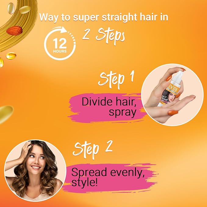 Livon Hair Serum for Men & Women | Frizz-free & shinier hair | Sulphate & Paraben free| For All Hair Types | Lightweight & Non Greasy | For Hair Straightening | 5X Less Hair Breakage | 3.3 Fl.oz.