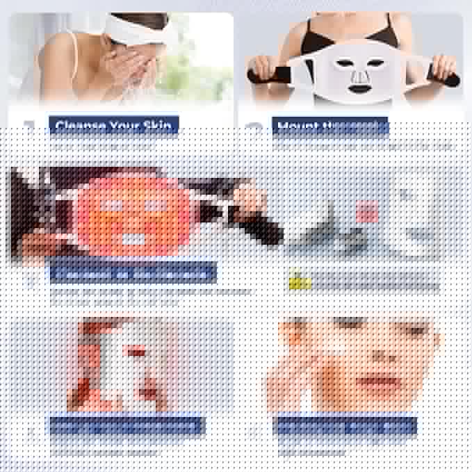 Red Light Therapy for Face, Advanced LED Face Mask Light Therapy, Red Light Therapy Mask - Red, Blue & Infrared Light Therapy for Acne, Wrinkles & Skin Rejuvenation | Enhanced Eye Protection