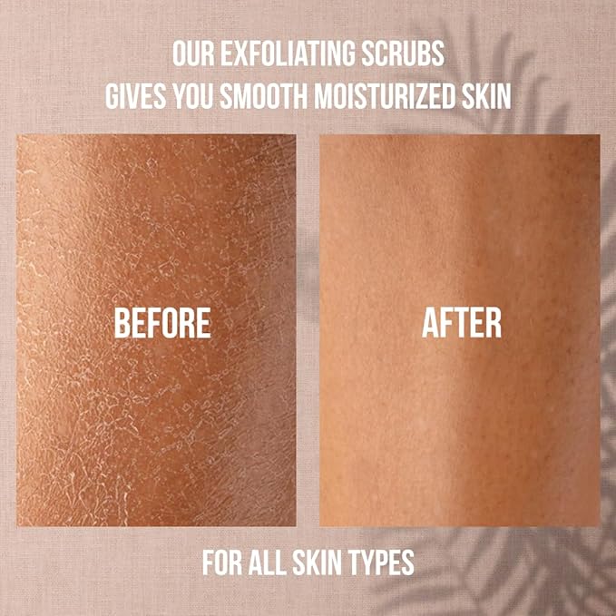 Pure Brown Sugar Scrub, Gentle Exfoliating Natural Body Scrub, Revitalizing Face & Lips Scrubber For Women With Moisturizing Shea Butter & Organic Oils, Cellulite & Stretch Mark Remover Best Gift Idea