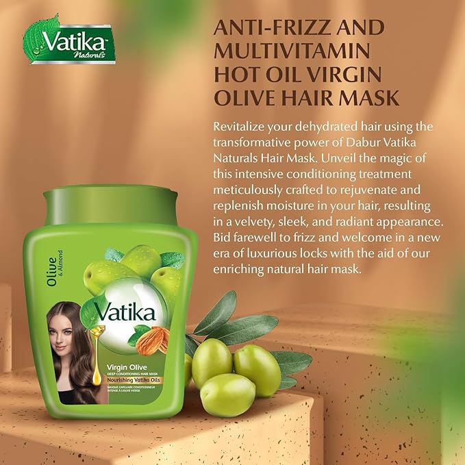 Dabur Vatika Deep Conditioning (Olive) Hair Mask (For Dry, Dull & Lifeless Hair) 500g