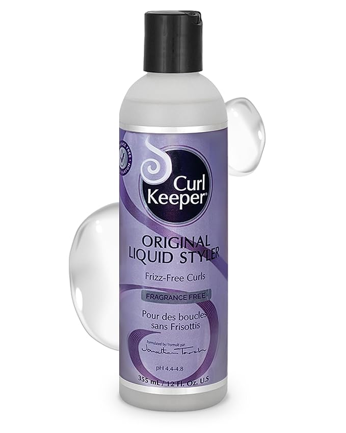 Original Curl Keeper Anti-Frizz Curl Defining Hair Styler (12 Oz) - Fragrance-Free, Lightweight Curl Definer Liquid Gel for All Weather Conditions - Wavy & Curly Hair Products for Women