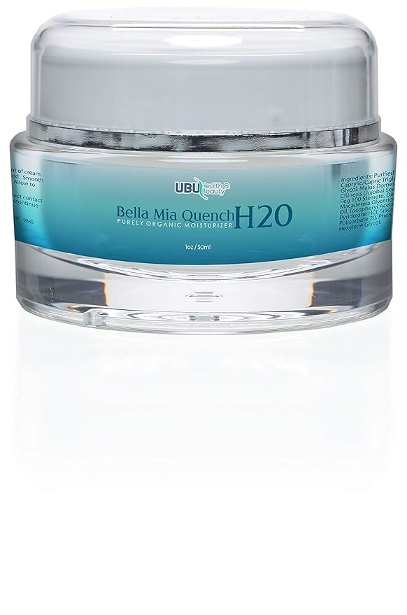 BellaMia Quench H20 - Purely Organic Moisturizer - Anti Aging Night Cream - Love the skin you're in - Heal & Protect - Prevent & Restore - Reduce the appearance of aging and protect your skin