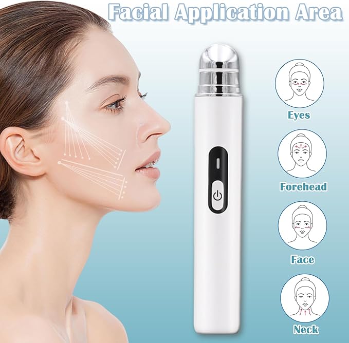 Eye Lift Wand Chargeable Face Massager Tool for Dark Circles, Eye Bags, Puffiness Under Eyes Massager for Lines, Smooth Lip Wrinkles Heated Massager Wand Enhance Absorption Anti Aging (White)