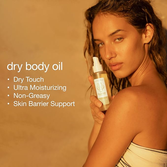 HUME SUPERNATURAL Dry Body Oil Spray - Moisturizing Oil for Dry Skin, After Shower Body Oils for Women and Men, Nourishing, Hydration, Glow, Probiotic, Vanilla Daze, 1-Pack