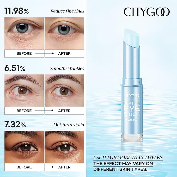 CITYGOO Retinol Eye Stick With Collagen, Hyaluronic Acid For Dark Circle, Under Eye Cream Anti Aging, For Puffiness and Bags Reduces Fine Lines (Peptide Moisturizing Eye Stick, 1pcs)