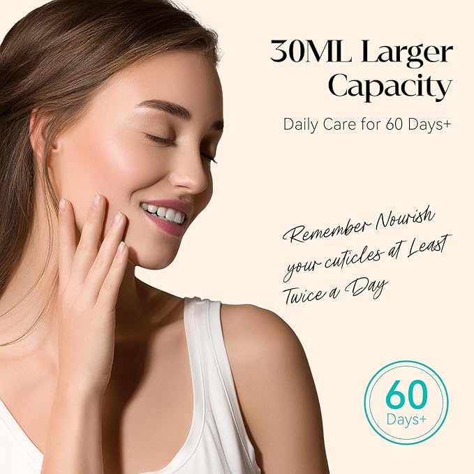 MIZHSE 30ml Cuticle Oil for Nails, Nail Oil Cuticle Hydrating Oil for Repairing Cuticles and Thin Nails, Including Vitamin E Jojoba Coconut Oil, Sweet Almond Care Moisturizing Soothing Nourishing Oil