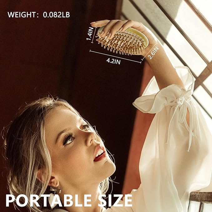 Natural Bamboo Hair Brush(No handle), Massaging Scalp, Detangling brush for Women, Men &Kids, Eco-friendly Natural Wooden for All Hair Types