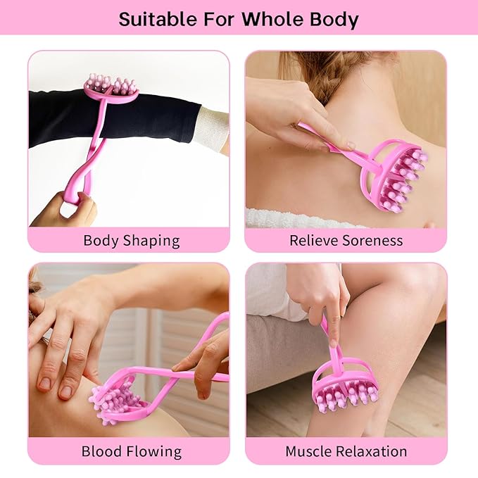 Ice Face Roller, Cooling Eye Mask, Head Scratcher Face Lifting Massager Muscle Roller 3PCS Set, 24 Fingers Head Scalp Massager Body Massager for Leg Arm Calf Neck Women Man Massager Tool