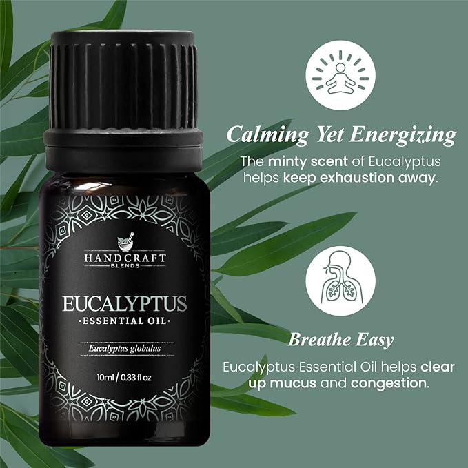 Handcraft Blends Eucalyptus Essential Oil - 0.33 Fl Oz - 100% Pure and Natural - Premium Grade Essential Oil for Diffuser and Aromatherapy