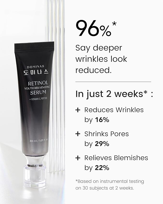 Korean Retinol Serum for Face (1fl oz) – Youth Rejuvenating Face Ampoule for Improving Fine Lines & Reducing Pigmentation, Skin Care for Day & Night Use. Vitamin C, Niacinamide, Peptide