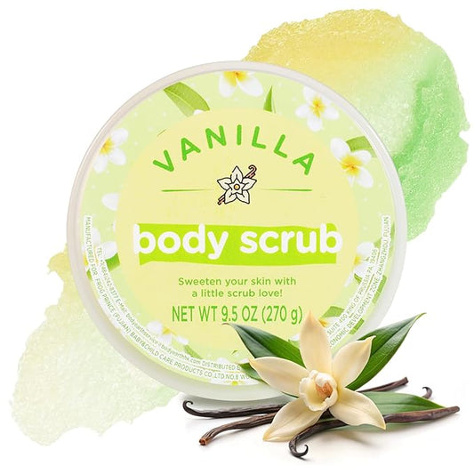 Vanilla Sugar Scrub, Vanilla Body Scrub for Smooth and Moisturized Skin, Natural Gifts for Women, 9.52oz