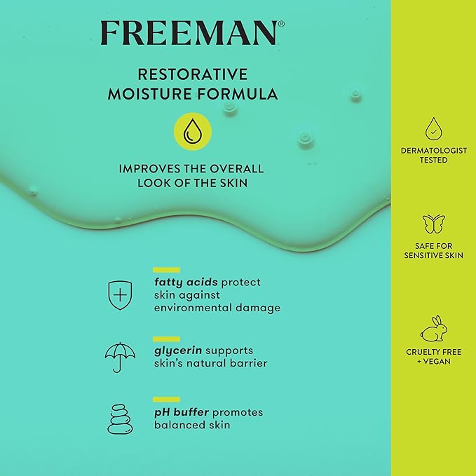 Freeman Moisturizer + Skin Shield, Lightweight Moisturizer, Infused With Aloe Vera & Ceramides To Protect Skin, Soothes & Calms, & Hydrates, Face Serum Relieves Dry Skin, 3 fl.oz./ 89 mL Bottle