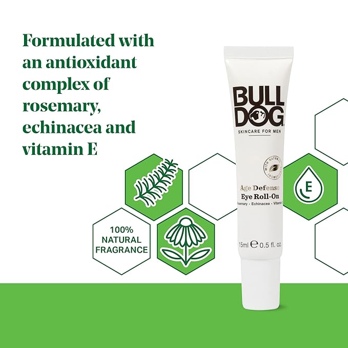 BULLDOG Mens Skincare and Grooming Age Defense Eye Roll On, 0.5 Ounces (Pack of 2)