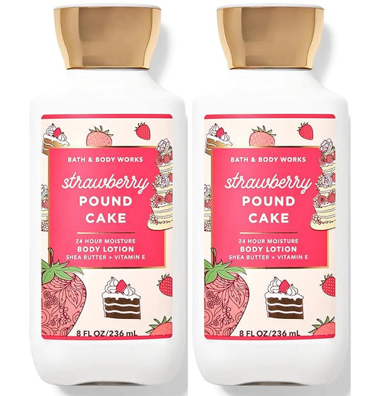 Bath & Body Works Bath and Body Works Super Smooth Body Lotion Sets Gift For Women 8 Oz -2 Pack (Strawberry Pound Cake)