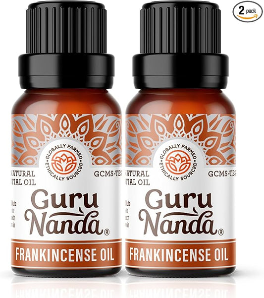 GuruNanda Frankincense Essential Oil (2x0.5 Fl oz), 100% Pure, Natural, Undiluted Aromatherapy Oil for Diffusers, Supports Join Health & Radiant Skin