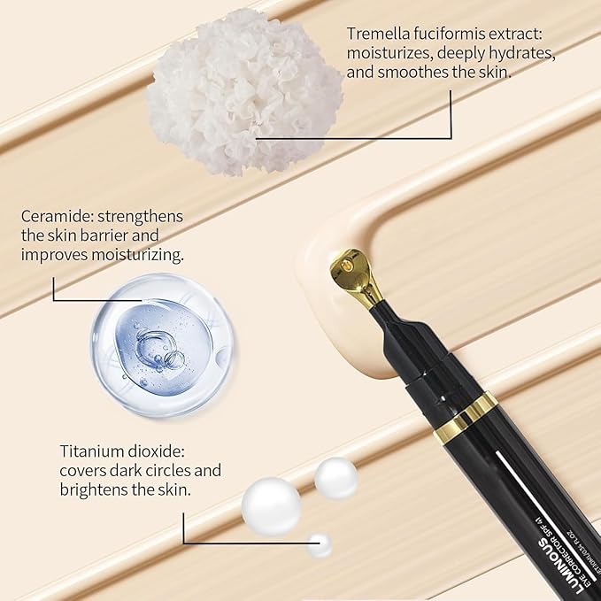 Luminous Eye Corrector,Luminous Eye Corrector Spf 41,Under Eye Color Corrector for Dark Circles,Peach Color Corrector, Anti-Aging Tinted Eye Cream (2pcs-Natural)