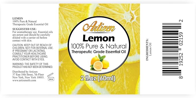 Artizen 2oz Oils - Lemon Essential Oil - 2 Fluid Ounces