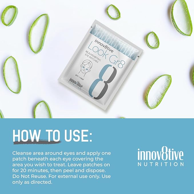 Look Gr8 Eye - Targets Dark Circles, Puffiness, and Wrinkles with Collagen, Aloe, and Vitamins D3 & E Youthful Radiance (Single)