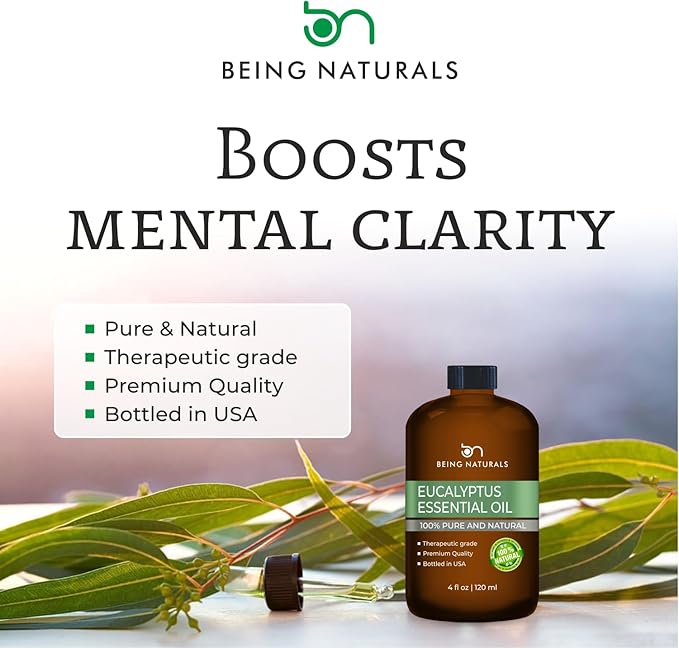 Eucalyptus Essential Oil - Huge 4 FL OZ - 100% Pure & Natural – Premium Natural Oil with Glass Dropper (Eucalyptus Oil)