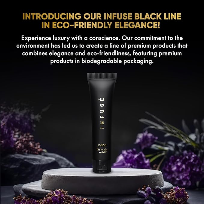 Infuse Black Hotel Toiletries Bulk | 1 oz Lotion Travel Size | For Hotels, Vacation Rentals, Gym, Luxury, Airport | Case of 100