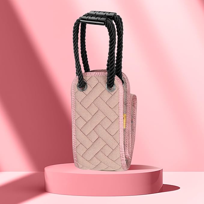 Exfoliating Back Scrubber with Upgraded Handles, 38.5 Inch Double-Sided Body Scrub Bath Exfoliator, Exfoliating Washcloth for Use in Shower, Back Washer to Deep Clean Your Skin for Men & Women (Pink)