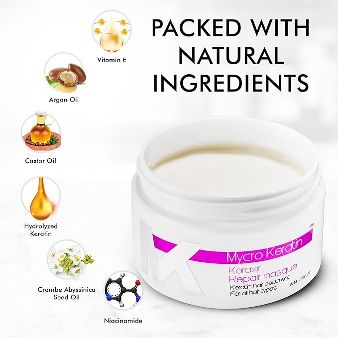 Keraxir Bonding Repair Hair Treatment - Hair Mask for Damaged Dry Hair, Deep Conditioner for All Hair Types (16.9 oz)