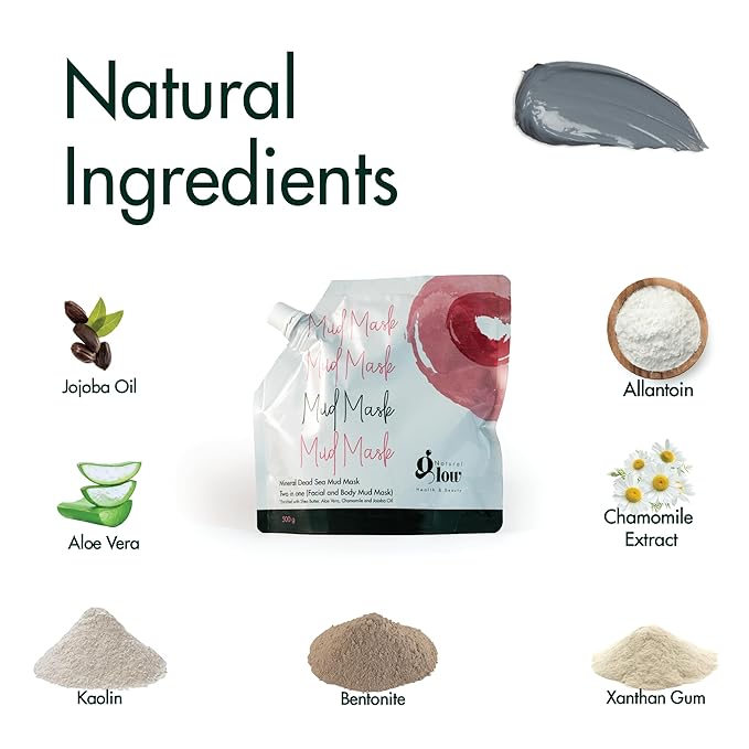 Natural Glow Health & Beauty Pure Dead Sea Facial Mud Mask for Face and Body (500g) | Removes Dead Skin, Dirt & Toxins | Reduces Pores | For Men and Women