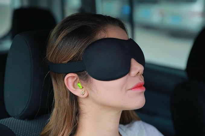 Cute Eye Mask Sleep Mask for Men Women Kids,2 Pack 3D Contoured Cup Sleeping Mask & Blindfold, Concave Molded Night Sleep Mask, Block Out Light (Stars &Black, 2 Count (Pack of 1))