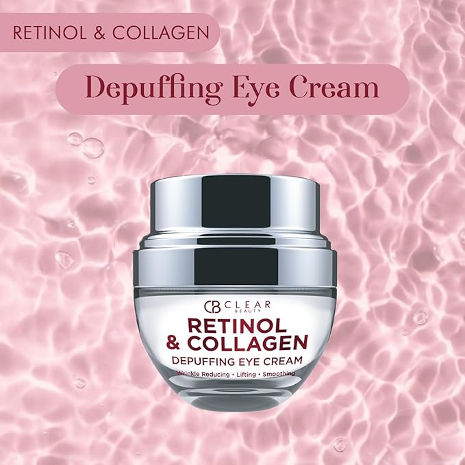 Retinol Eye Cream with Collagen - Anti-Aging, Hydrating & Reduces Puffiness & Wrinkles - Dermatologist Tested, Cruelty-Free Korean Skin Care for All Skin Types - 1.01 Fl. Oz
