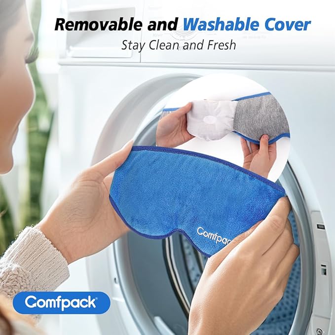 Eye Mask for Dry Eyes, Microwave Warm Compress for Eyes with Washable Cover, Remove Styes, Chalazion Therapy Heating Pad Hot Compress, Moist Heat Mask for Blepharitis, Tired