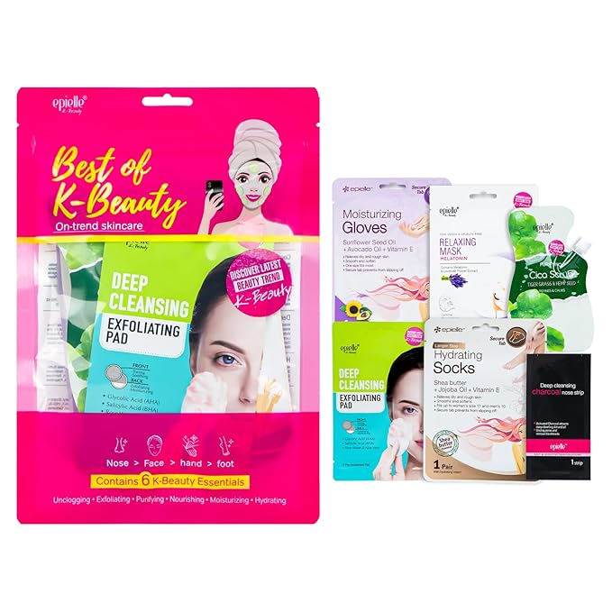 Epielle Skincare Beauty Kit - Best Of K-beauty Kit | Korean Beauty, Korean Skincare | All in one Kit, Gift Set, Beauty Gift, Spa Day, Easter Gifts (1pk, Best Of K-Beauty Kit)