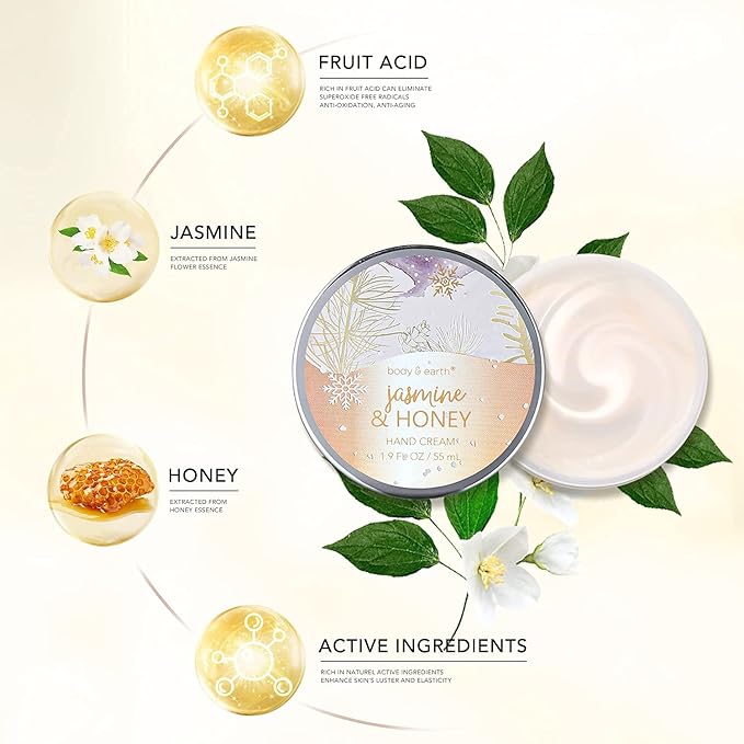 Spa Gift Set for Women, Bath and Body Set with Ocean & Jasmine & Honey Scent, 11 Pcs Gifts for Women,