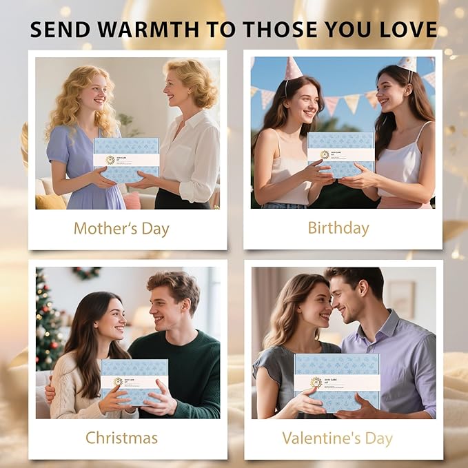 Spa Gift Set, 28pcs Ylang Ylang Facial Skin Care Set includes Face Cream, Bath Oil, Shower Accessories, Clay Mask. Body & Facial Kit for Women & Men, Mother's Day Gift, Birthday, Christmas, Dad