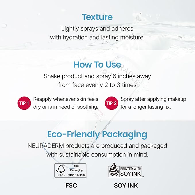 Calming Mist, Soothing Hydrating Facial Spray Makeup Fixer for All Skin Types with Ceramide to Restore Skin Barrier and Reduce Puffiness (100ml, 3.38 fl.oz)