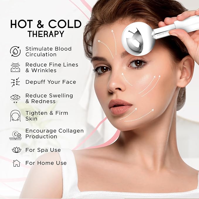 Ice Globes for Facials | Unbreakable Steel Cooling Roller | Cryo Sticks for Face | Massager for Face Neck & Eyes | Skin Care for Dark Circles, Puffiness, Wrinkles, Collagen Production (360 Rotating)
