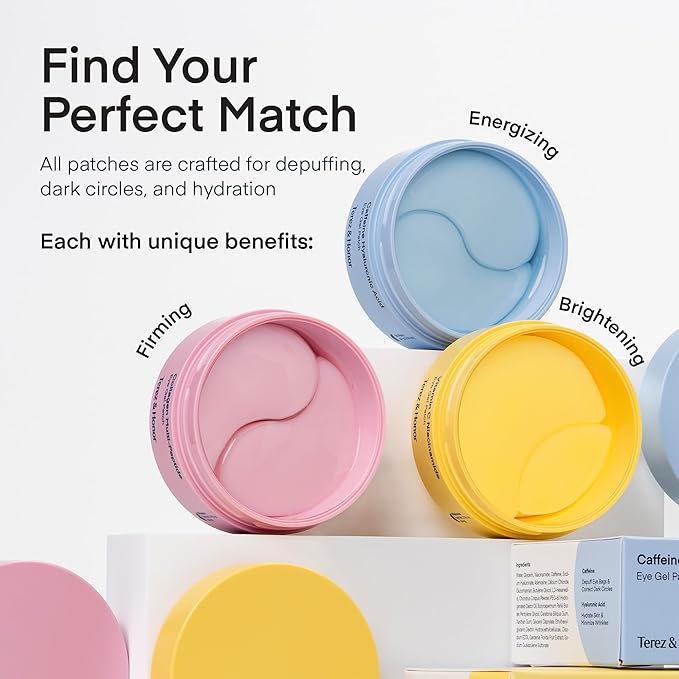 Under Eye Patches Korean Skincare: Self Care Kit for Puffy Eyes, Dark Circles, Fine Lines & Wrinkles - 180 Pcs Hydrogel Eye Mask with Collagen, Caffeine, Hyaluronic Acid & Vitamin C for Radiant Eyes